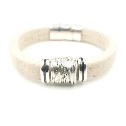 White Cork Bead Bracelet